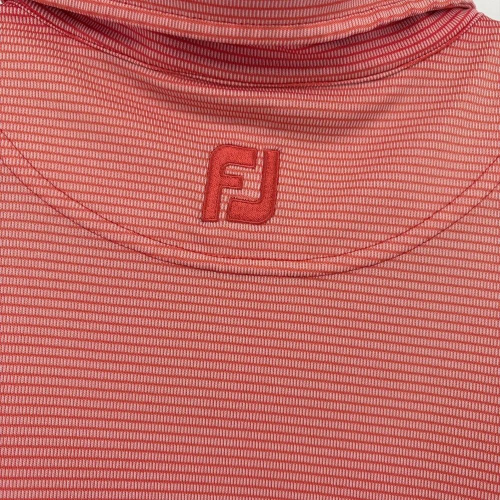 Footjoy Mens XL Red Stripe Golf Polo Shirt Short Sleeve‎ Performance Tech